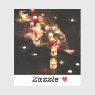 Rustic Candlelight Vinyl Sticker – Customisable