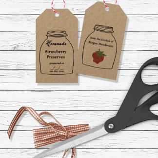 Rustic Canning Jar Tag Strawberry