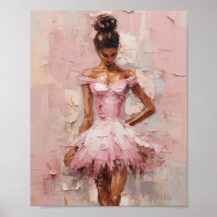 Rustic Canvas Painting Close Profile Portrait Poster
