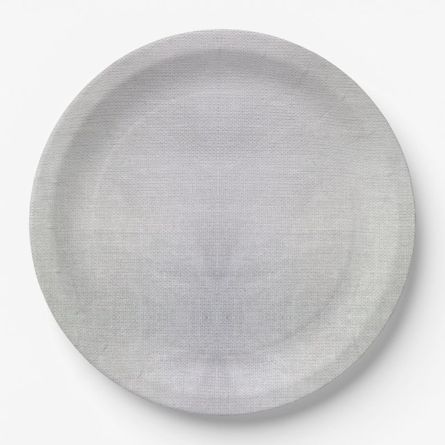 Rustic Canvas texture Paper Plates 9 in (Front)