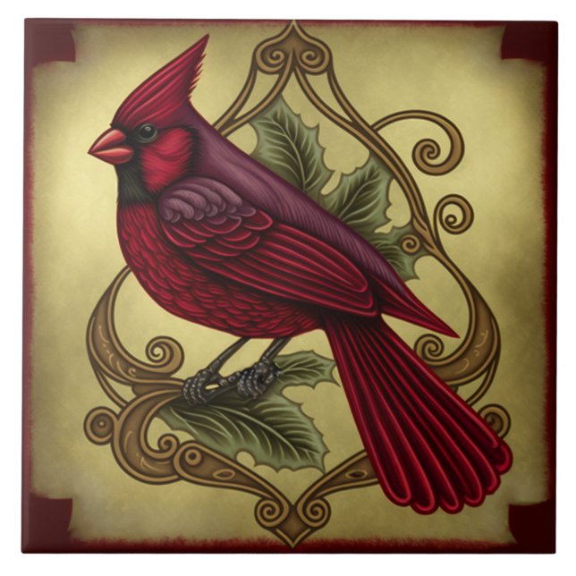 Rustic Cardinal Tile (Front)