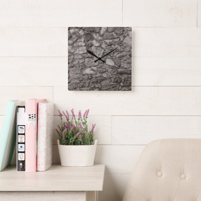 Rustic Caribbean Coral Stone Wall 5 Square Wall Clock (Reading Room)