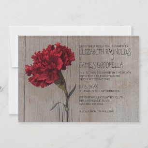Rustic Carnation Wedding Invitations