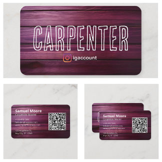 Rustic Carpenter Construction Industry Business Card