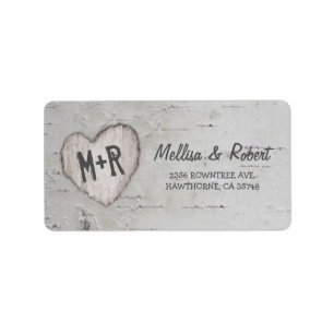 Rustic Carved Birch Tree Label