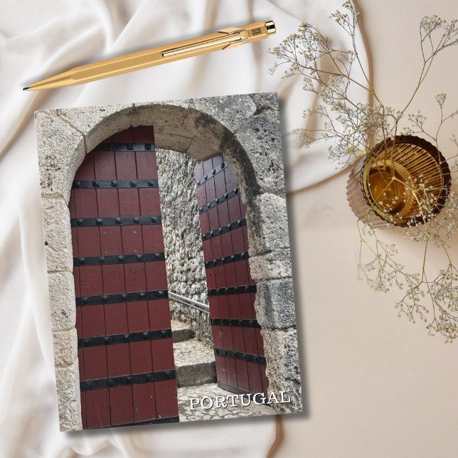 Rustic Castle Door Portugal Photography, Travel Holiday Postcard (Creator Uploaded)