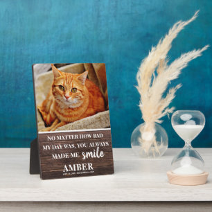 Rustic Cat Remembrance Keepsake Photo Plaque