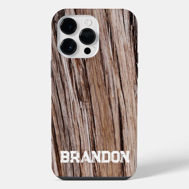 Rustic cedar bark nature tree outdoors pattern iPhone case (Back)