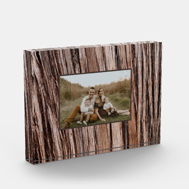 Rustic cedar bark nature tree outdoors pattern photo block (Left)