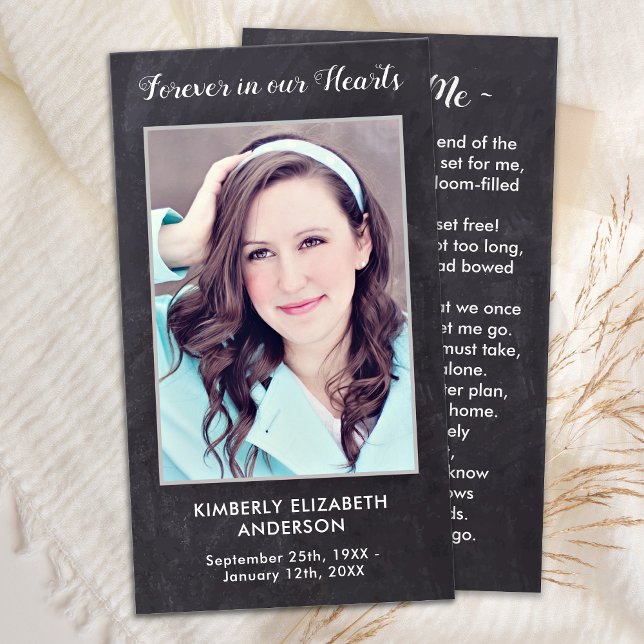 Rustic Celebration Of Life Memorial Prayer Card (Creator Uploaded)