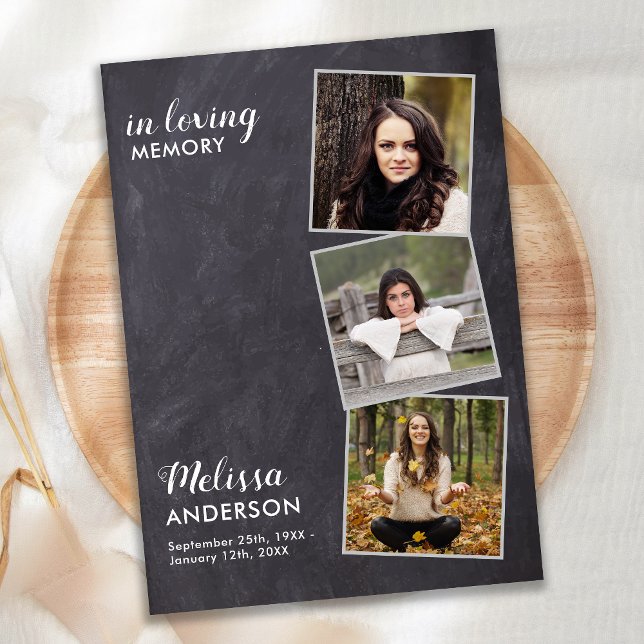 Rustic Celebration Of Life Photo Collage Memorial Invitation (Creator Uploaded)