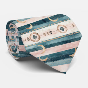 Rustic Celestial Stripe Moon Sun Earthy (10) Tie