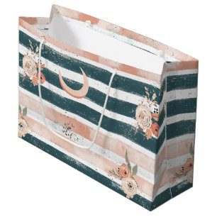 Rustic Celestial Stripe Moon Sun Earthy (3) Large Gift Bag