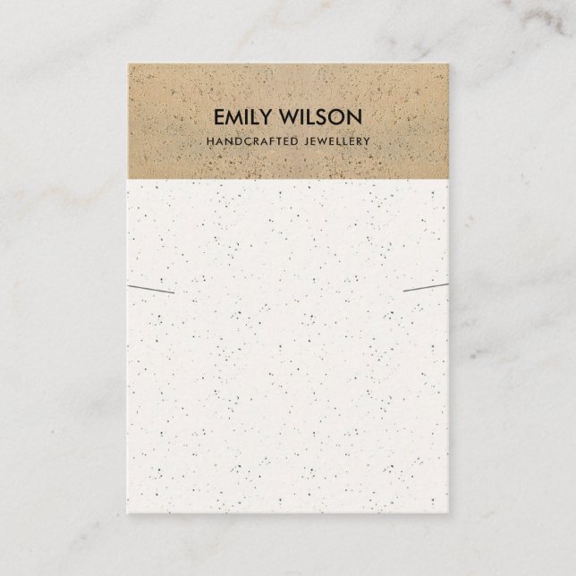 RUSTIC CERAMIC TERRACOTTA TEXTURE NECKLACE DISPLAY BUSINESS CARD (Front)