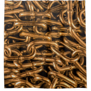 Rustic Chain: Abstract Metallic Background Shower Curtain