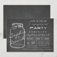 Rustic Chalk Mason Jar Engagement Party Invite