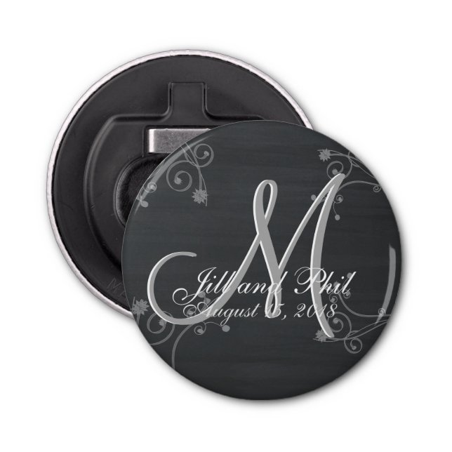 Rustic Chalkboard 3d Monogram Bottle Opener (Front)