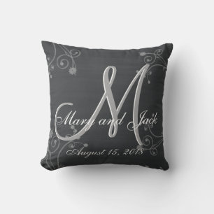 Rustic Chalkboard 3d Monogram Cushion
