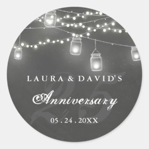 Rustic Chalkboard Backyard Anniversary Sticker