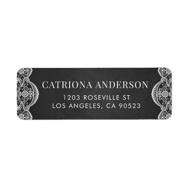 Rustic Chalkboard Botanical Brocade Lace Wedding (Front)