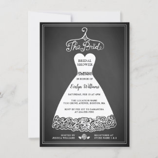 Rustic Chalkboard Bridal Shower Invitation Card
