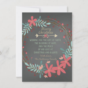Rustic Chalkboard Christian Christmas Card