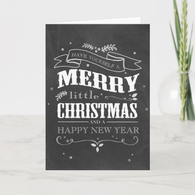 Rustic Chalkboard Christmas Card (Front)