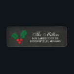 Rustic Chalkboard Christmas Holly Berry<br><div class="desc">Add a special touch to your envelopes this holiday season with beautiful,  festive address labels. The Christmas address labels features a rustic chalkboard background,  red and green holly berries,  and custom text. Change the font style,  move text,  and more by clicking on the Customise It button.</div>