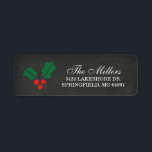 Rustic Chalkboard Christmas Holly Berry<br><div class="desc">Add a special touch to your envelopes this holiday season with beautiful,  festive address labels. The Christmas address labels features a rustic chalkboard background,  red and green holly berries,  and custom text. Change the font style,  move text,  and more by clicking on the Customise It button.</div>