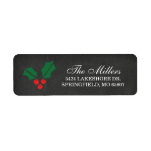 Rustic Chalkboard Christmas Holly Berry