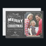 Rustic Chalkboard Christmas Photo Card<br><div class="desc">7x5 Rustic Chalkboard Christmas photo card. Customisable. Part of a collection.</div>