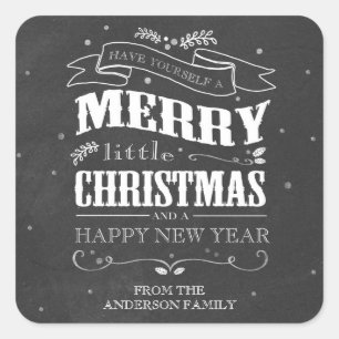 Rustic Chalkboard Christmas Sticker