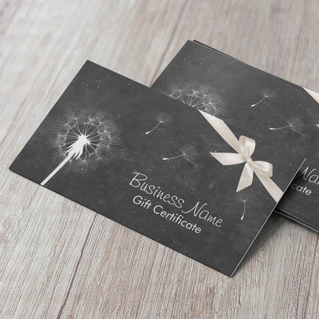 Rustic Chalkboard Dandelion Gift Certificates (Creator Uploaded)