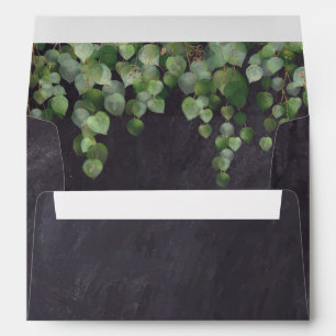  Rustic Chalkboard Eucalyptus Greenery Wedding  Envelope
