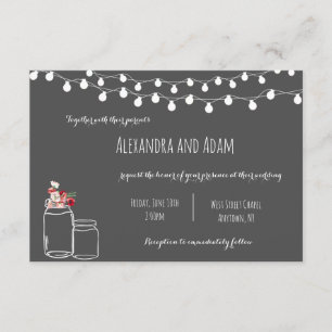 Rustic chalkboard floral wedding invitations