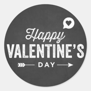 RUSTIC CHALKBOARD HAPPY VALENTINE'S DAY STICKER