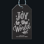 Rustic Chalkboard Joy To The World Christmas Carol Gift Tags<br><div class="desc">Joy to the world,  the Lord is come. Customisable holiday gift tag featuring hand-lettered Christmas carol with a faux chalkboard background. Personalise by adding names and messages. This rustic modern calligraphy Christmas gift tag is available in a variety of backgrounds.</div>