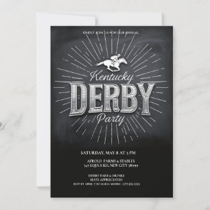 Rustic Chalkboard Kentucky Derby Party Invitation