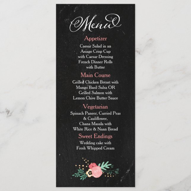 Rustic Chalkboard Menu (Front)