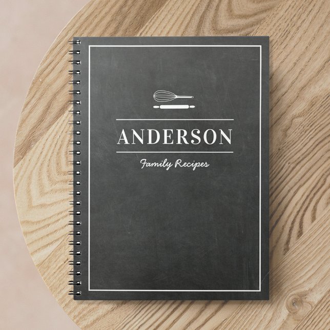 Rustic Chalkboard Personalized Family Recipe Book (Creator Uploaded)
