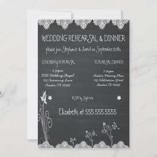 Rustic Chalkboard Rehearsal dinner Invitation