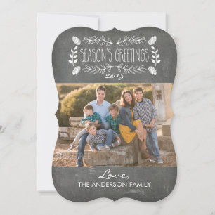 Rustic Chalkboard Season's Greetings Photo Card