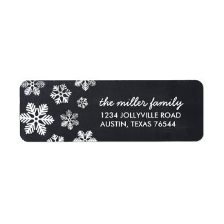 Rustic Chalkboard Snowflakes Address Labels