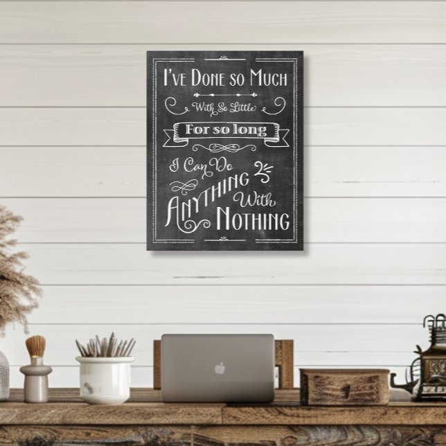 Rustic Chalkboard Typography Life Affirmation Canvas Print (Creator Uploaded)