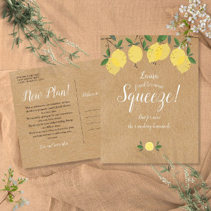 Rustic Change of Date Bridal Shower Postponed  Postcard