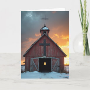 Rustic Chapel Christmas Card