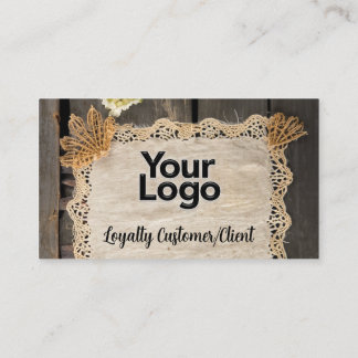 Rustic Charm Burlap & Lace Barn Wood Enclosure Card