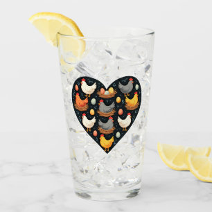 Rustic Charm Cottagecore Farm Chicken Pattern Glass