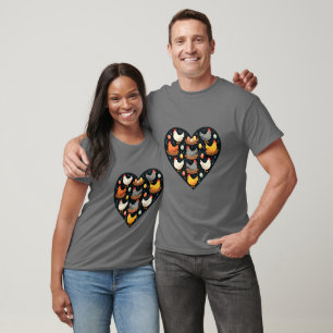 Rustic Charm Cottagecore Farm Chicken Pattern T-Shirt