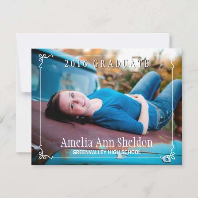 Rustic Charm Graduation Open House Invite (Front)
